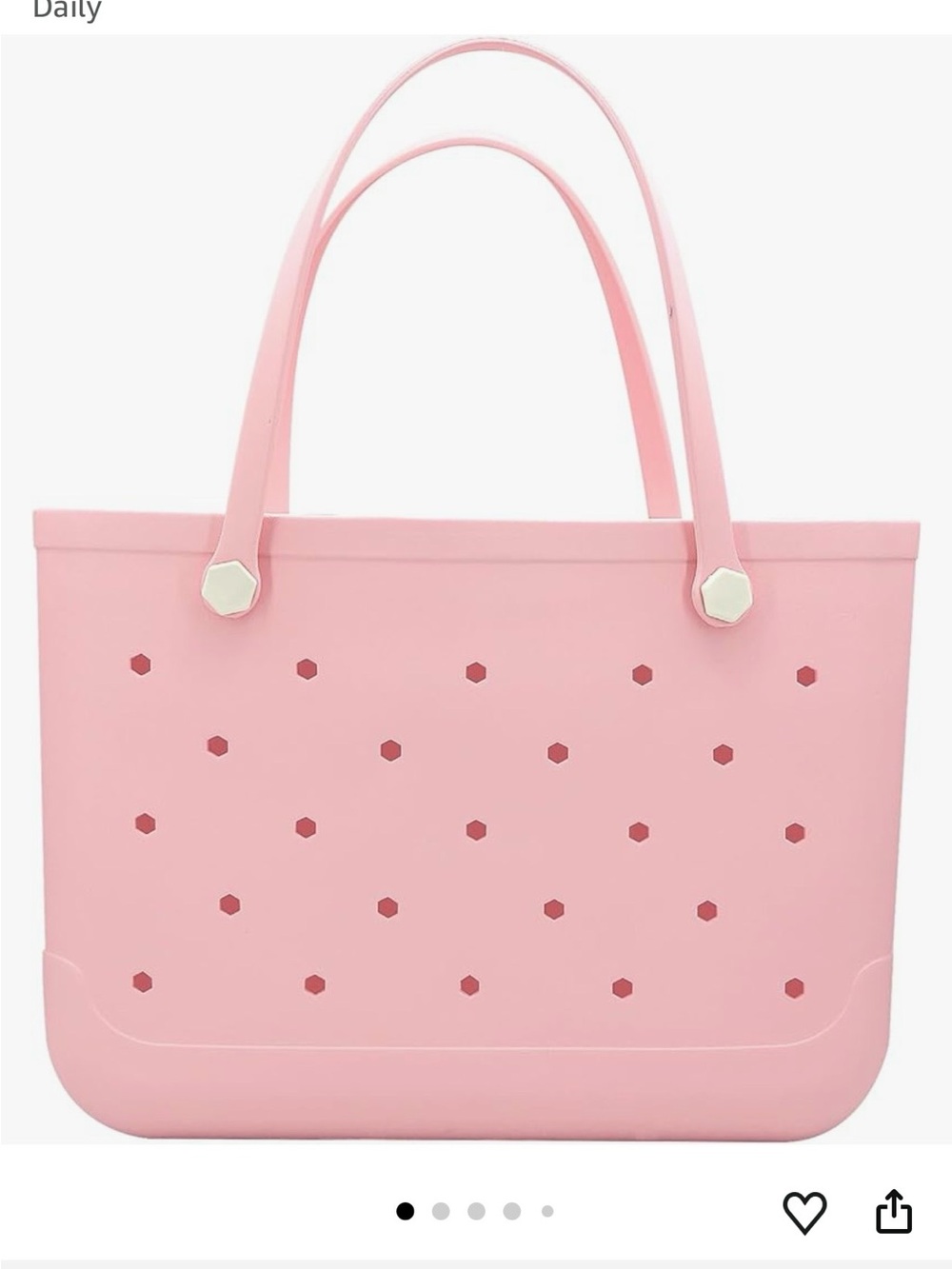 Amazon Pink Perforated Hex Tote Bag
